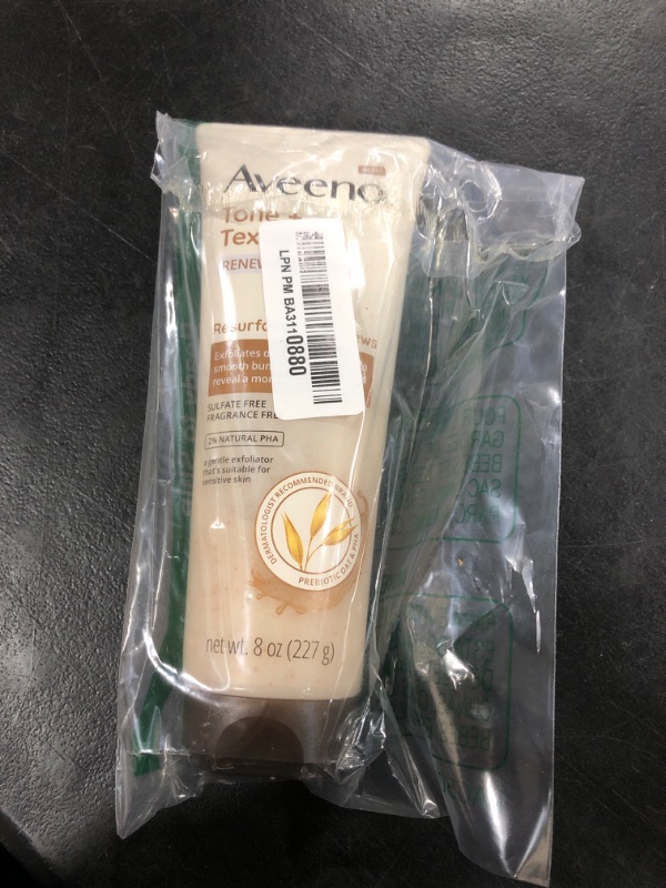 Photo 2 of Aveeno Fragrance-Free Body Scrub for Smoother, More Even Skin Tone - Prebiotic Oat Formula for Sensitive Skin, Exfoliating and Renewing, 8 oz