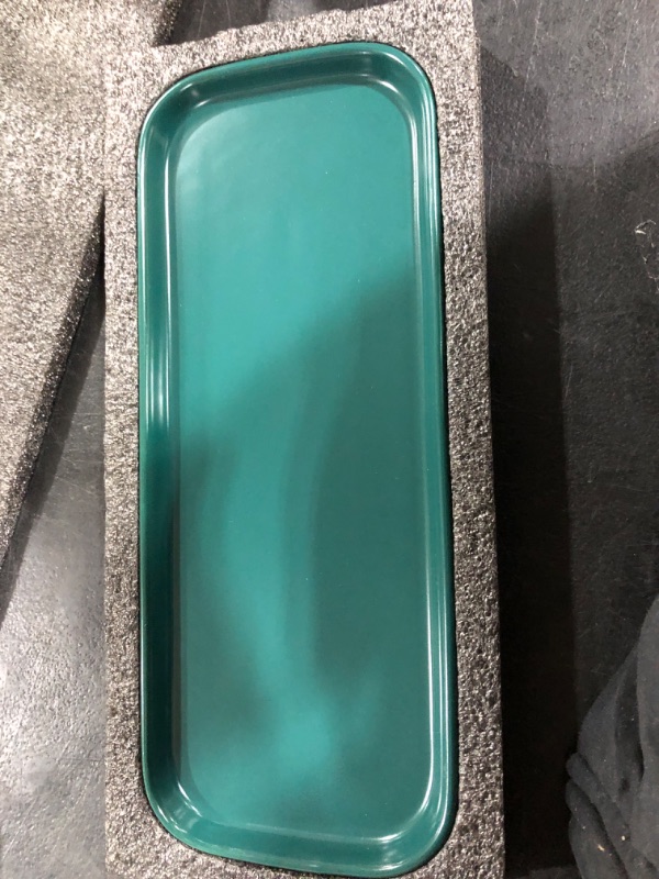 Photo 2 of Ceramic Bathroom Tray,Kitchen Sink Organizer Tray,Cosmetics Holder (Blackish Green)