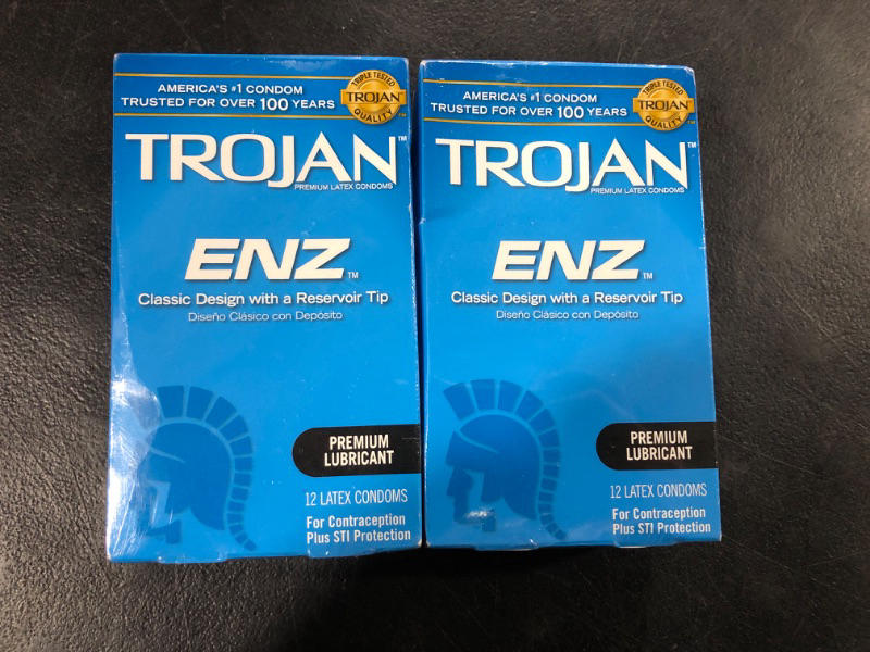 Photo 2 of Trojan ENZ Premium Lubricant Latex Condoms - 12 ct, Pack of 2 