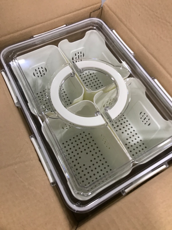 Photo 1 of Taiuloo Airtight Fruit Storage Containers for Fridge with Lids & Handle, BPA-Free Food Storage Container with 4 Removable Colanders, Berry Vegetable Fresh Produce Saver, Refrigerator Organizer Bins