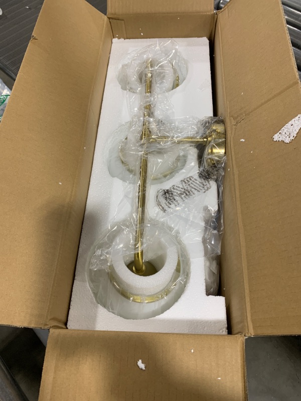 Photo 1 of HAHZT Brushed Gold Bathroom Light Fixtures 3-Lights Vanity Lights with Milky White Frosted Glass Shade Bathroom Vanity Light 22.4 inch Wall Sconce Lighting Bath(Exclude E26 Bulb)