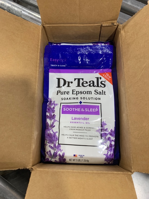 Photo 3 of Dr Teal's Pure Epsom Salt, Soothe & Sleep with Lavender, 3 lb (Pack of 4) (Packaging May Vary)