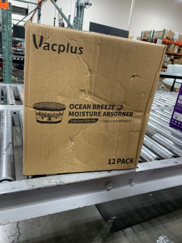 Photo 1 of Vacplus Moisture Absorbers 12 Pack, 10.5 Oz, Humidity Absorber Boxes Attracts Extra Moisture from Your Bathroom, Closet, Kitchen, Dehumidifier, Odor Eliminator for Closet (Ocean Scent), Light blue