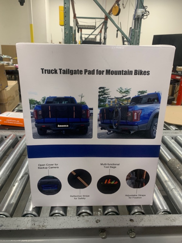 Photo 2 of Amooca Tailgate Pad for Mountain Bikes Pickup Truck Tailgate Protection Pad with 3 Tool Pockets 52'' Wide for 5 Bicycles