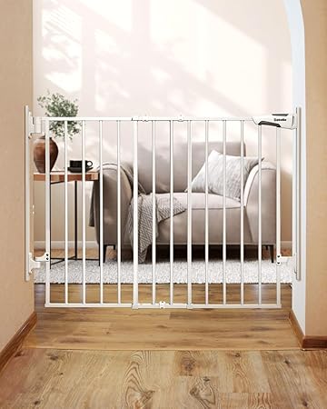 Photo 1 of Babelio 27-45 in No Bottom Bar Baby Gate with Easy Installation, 2-in-1 Auto Close Design, Suitable for The House, Stairs, and Doorways, Safety Pet Gates with Large Walk-Thru Door, Black.