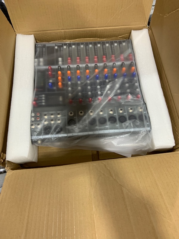 Photo 1 of 8 Channel Audio Mixer, Console with Bluetooth USB, DJ Mixer for PC Recording Sound Controller Audio Interface with 48V Phantom Power, XLR Microphone Jack,RCA Input/Output (8-Channel)