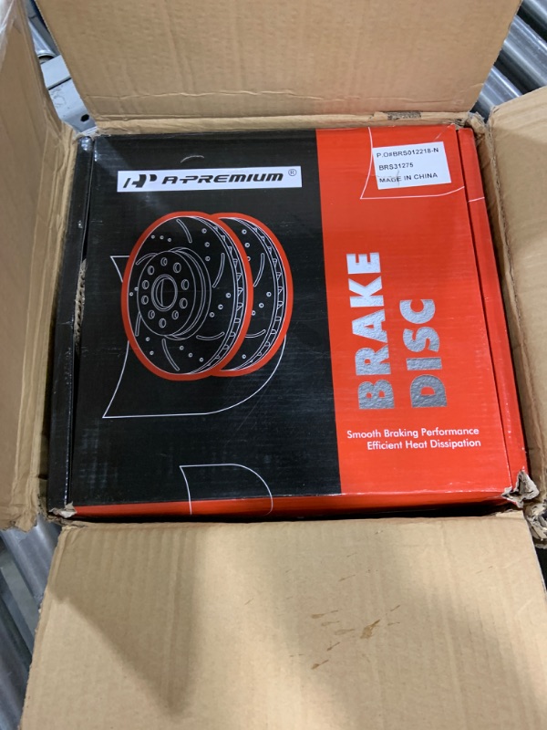 Photo 2 of A-Premium 11.10 inch (282mm) Front Drilled and Slotted Disc Brake Rotors Compatible with Select Honda and Acura Models - CR-V 2002-2004, Civic 2006-2011/2013-2018, Accord, CR-Z, Element, CSX, Ilx