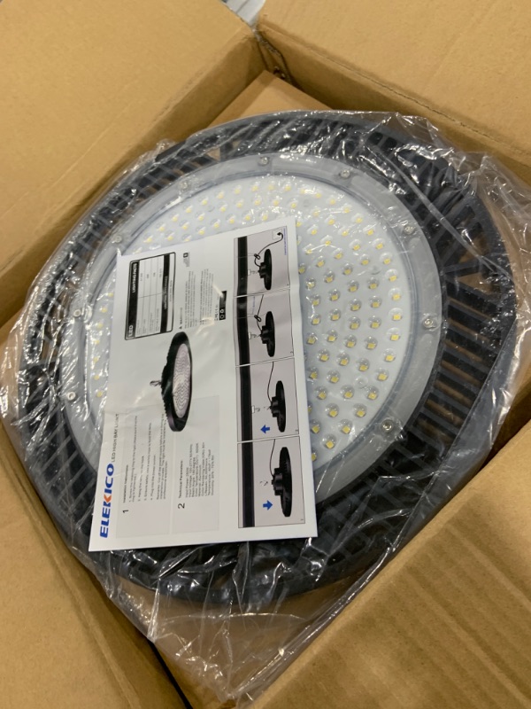 View 2 of ELEKICO High Bay Led Shop Light, Upgrade Super Bright 2 Pack 250w UFO Led High Bay Light, 35000lm 5000k Commercial Lighting Garage Lights for Factory Workshop Warehouse Garage Barn