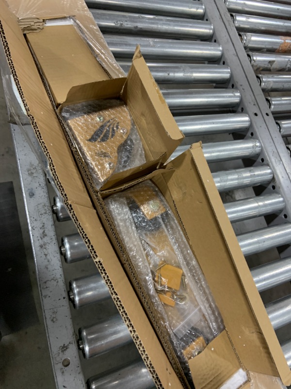 Photo 1 of DIYHD 8FT Wooden Ladder Rolling Hardware Sliding Library Ladder Track Floor Rollers with Brake,Golden,No Ladder