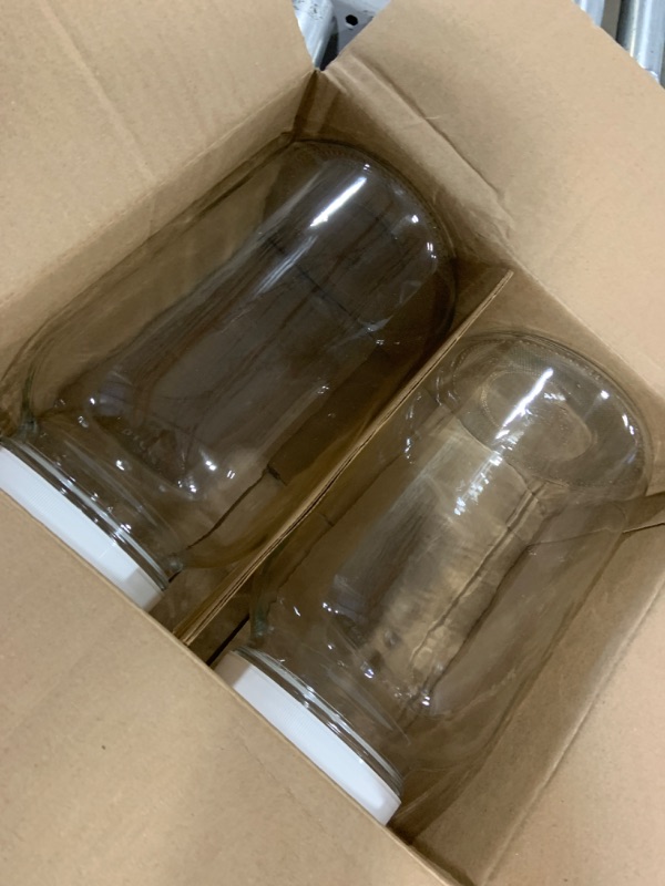 Photo 2 of 2 Pack - 1 Gallon Mason Jar - Glass Jar Wide Mouth with Airtight Foam Lined Plastic Lid - Safe Mason Jar for Fermenting Kombucha Kefir - Pickling