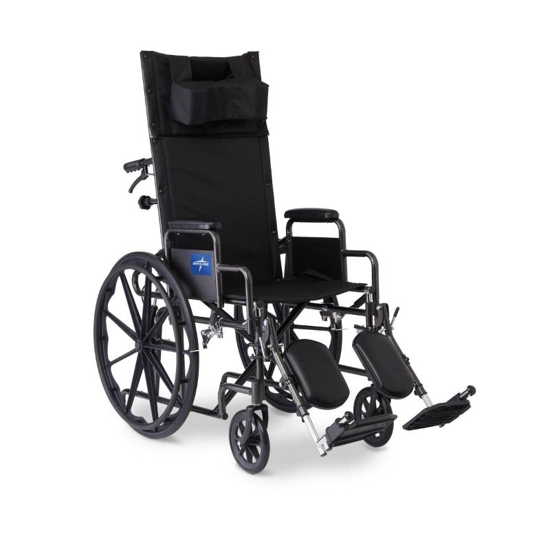 Photo 1 of Medline Reclining Wheelchair, Desk-Length Arms and Elevating Leg Rests, 16" x 18" Seat (W x D)
