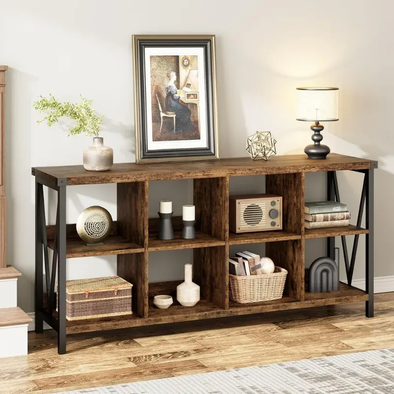 Photo 1 of 8 Cube Storage Organizer Sofa Table, Entryway Console Table
