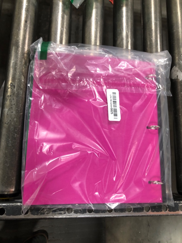 Photo 1 of INFUN Telescoping 3 Ring Binder, Portable Plastic Binder with Telescoping Spine, 3 Ring Binder with Foldable Front Cover Holds 8.5" x 11" Paper for School,Office and Homes-Pink