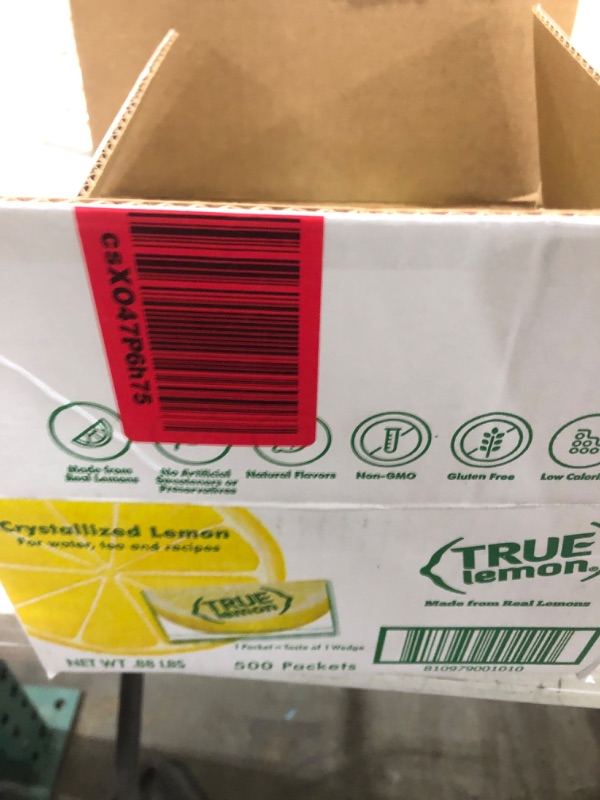 Photo 2 of True Lemon Water Enhancer Packets - Sugar-Free, 0 Calorie Drink Mix with Real Lemon Flavor (Bulk Pack of 500)
Exp 07/22/2027