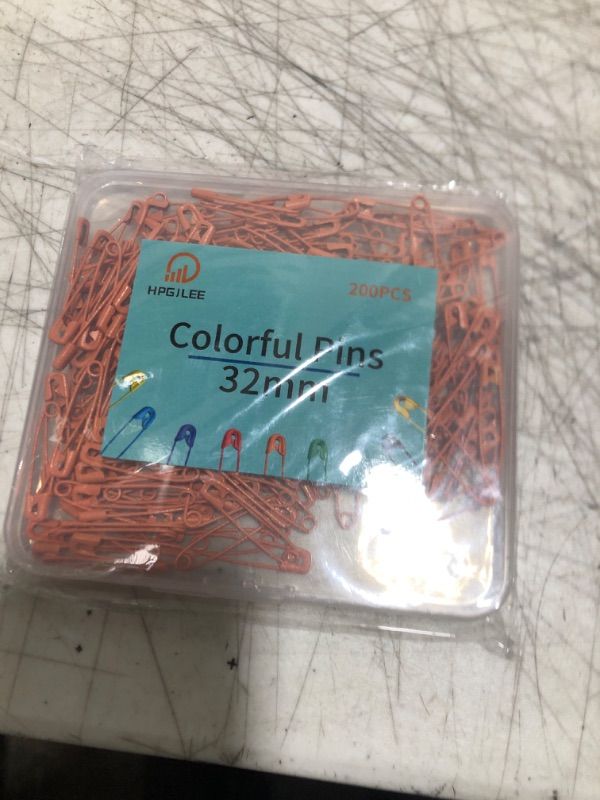 Photo 2 of 200Pcs 32mm/1.25 inch Safety Pins Small Safety Pins Bulk for Clothes Sewing Art Craft Sewing Jewelry Making (Orange)