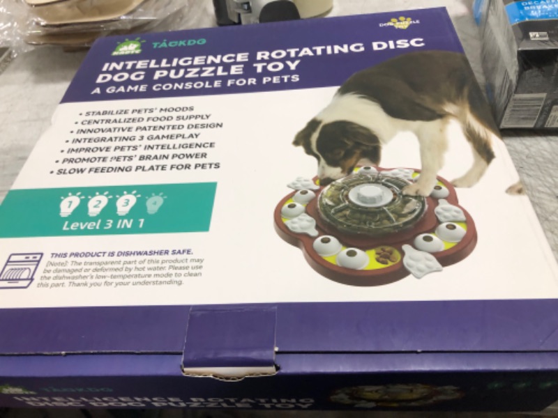 Photo 2 of KADTC Dog Puzzle Toys Rotate N' Eat Slow Puzzles Feeder Puppy Enrichment Toy Food Dispenser Interactive Brain Mental Stimulation Games Keep Busy Intermediate Level 3 in 1 for Small/Medium/Large Dogs