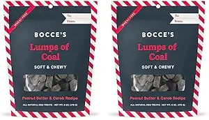 Photo 1 of Bocce's Bakery Lumps of Coal Recipe Treats for Dogs, Wheat-Free Everyday Dog Treats, Made with Real Ingredients, Baked in The USA, All-Natural Soft & Chewy Cookies, Peanut Butter & Molasses, 6 oz
