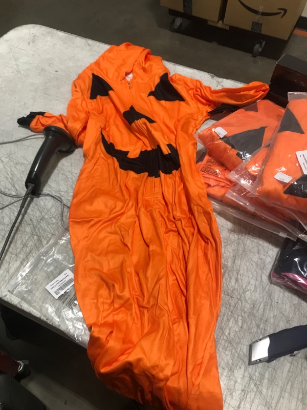 Photo 1 of ANGELGGH Matching Halloween Onesie Pajamas for Family, Holiday PJs for Women/Men/Couples/Adult, Cute Pumpkin Costume Loungewear (Youth, 10-12T, Pumpkin)
