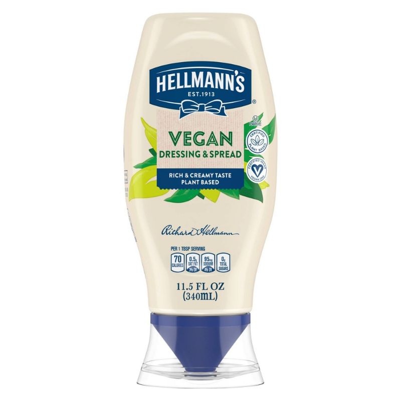 Photo 1 of Hellmann S Plant Based Mayo Vegan Dressing & Spread 11.5 Oz Bottle 3 pck
Exp  12/07/2024