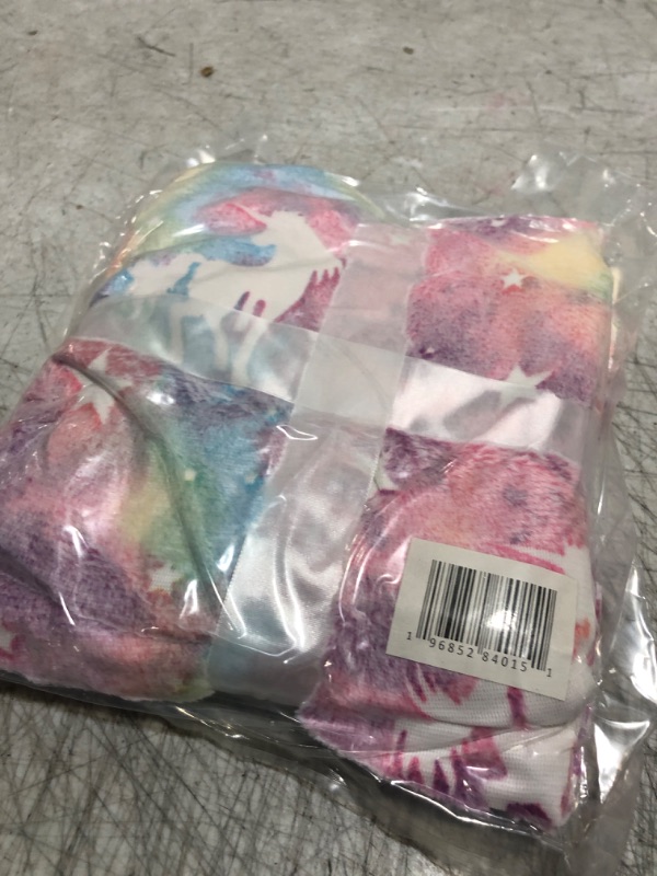 Photo 2 of ModernMade Glow in The Dark Unicorn Blanket | Gifts for 1 2 3 4 5 6 7 8 9 10 Year Old Girls | Cozy and Soft Kids Blankets for Easter, Christmas, Birthday Gifts | 50" x 60" | Unicorn Pink