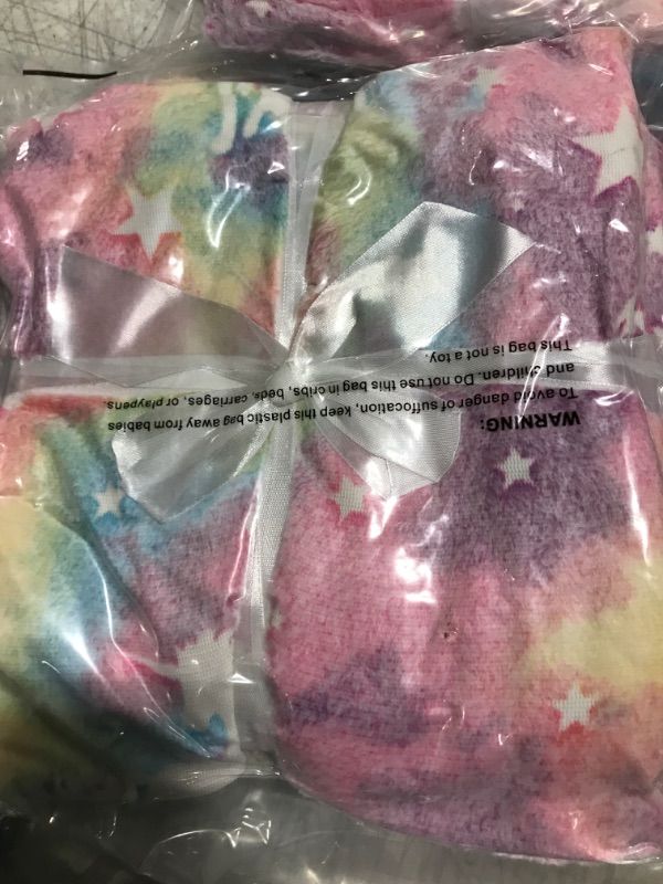 Photo 2 of ModernMade Glow in The Dark Unicorn Blanket | Gifts for 1 2 3 4 5 6 7 8 9 10 Year Old Girls | Cozy and Soft Kids Blankets for Easter, Christmas, Birthday Gifts | 50" x 60" | Unicorn Pink