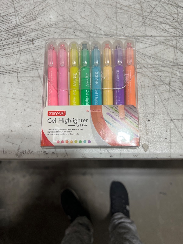 Photo 2 of ZEYAR Gel Highlighters, Bible Highlighter Pens, No Bleed, Quick Dry, assorted colors, Bible Study and Bible Journaling Supplies, Bible highlighters for Tabs (8 Fluorescent colors)