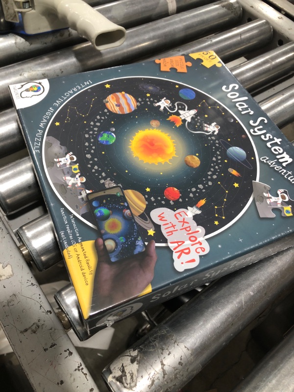 Photo 2 of 50pcs Solar System Puzzle. Smart Technology uses Augmented Reality to Bring Space to Life. Learn Facts About Space! Solar System Design 60cm Diameter. Large Pieces Ages 3+ Requires Compatible Device