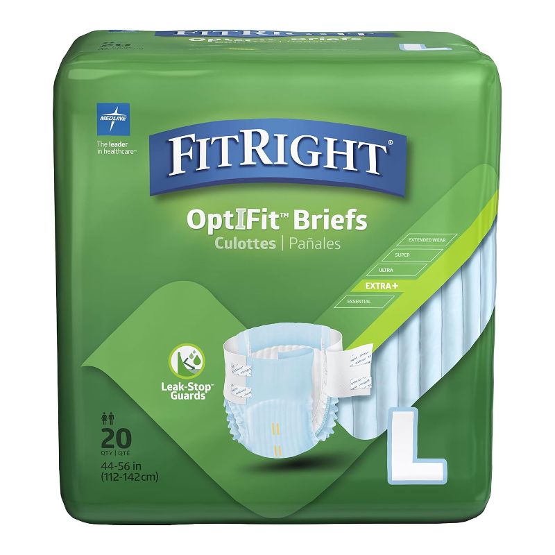 Photo 1 of MEDLINE FitRight Plus Briefs (Pack of 20)
