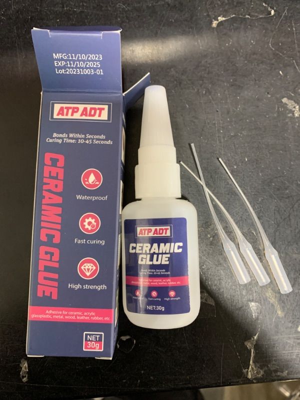 Photo 2 of 30g Ceramic Glue - Instant Strong Adhesive for Porcelain, Pottery, Glass, Metal, Plastic, Rubber & DIY Craft Repair. Perfect for Your Home & Workshop