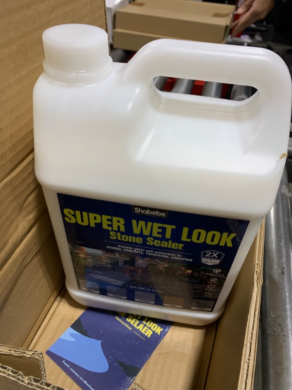 Photo 2 of Stone Sealer-1 Gallon, Wet Look Natural Stone Sealer with 2X Gloss Protection, Long-Lasting Color Enhancer Concrete & Paver Sealer for Outdoor & Indoor Floor, Brick, Driveways, Travertine