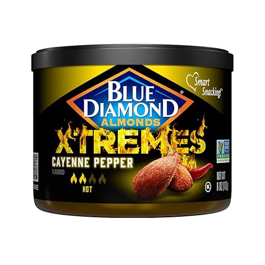 Photo 1 of Blue Diamond Almonds, XTREMES Cayenne Pepper Flavored, 6 Ounce (Pack of 12)