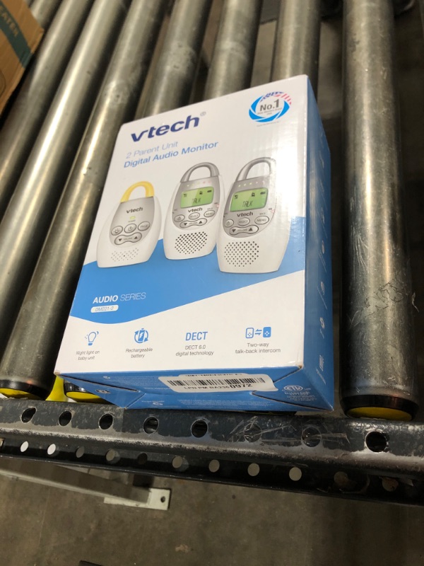 Photo 2 of VTech DM221-2 Audio Baby Monitor with up to 1,000 ft of Range, Vibrating Sound-Alert, Talk Back Intercom, Night Light Loop & Two Parent Units, White