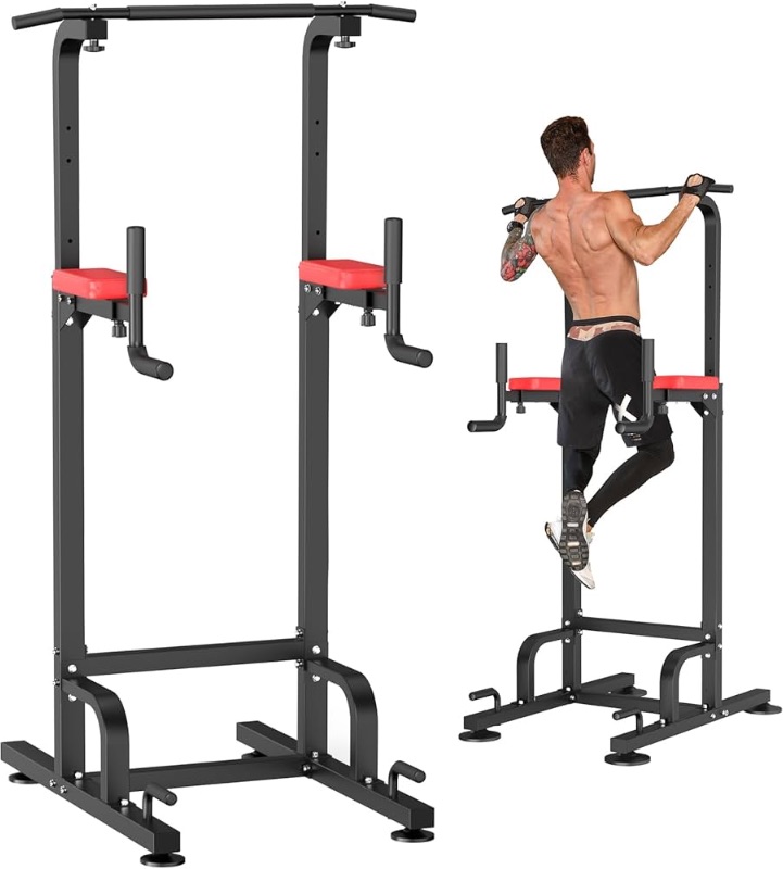 Photo 1 of RELIFE REBUILD YOUR LIFE Power Tower Pull Up Bar Dip Station for Home Gym Adjustable Height Strength Training Workout Equipment