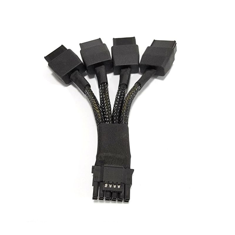 Photo 1 of PCI-e 5.0 Extension Cable, RTX 4090 4080 16Pin(12+4) Male to 4x8Pin Female 12VHPWR Cable PCIE GPU Power Sleeved Extender Cord Compatible with GeForce RTX 4090/4080/3090Ti (3.94inch)
