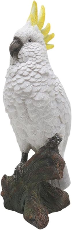 Photo 1 of Resin Garden Parrot Statue,White Parrot Sculpture, Bird Ornament Statue for Decoration,Outside Courtyard Balcony Porch, Style B
