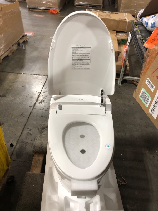 Photo 2 of EPLO Smart Toilet,One Piece Bidet Toilet for Bathrooms,Modern Elongated Toilet with Warm Water,Dual Auto Flush,Foot Sensor Operation,Heated Bidet Seat,Electric Tankless Toilets with LED Display E16
