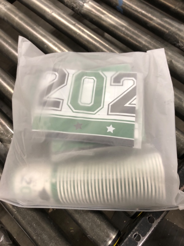 Photo 2 of ssailue decor Graduation Party Supplies Green Class of 2024 Graduation Plates and Napkins 2024 Set Disposable Cups and Tablecloth for College High School Graduation Party, Serves 30