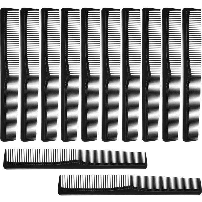 Photo 1 of Boao 12 Pieces Hair Comb, Black Plastic Hairdressing Styling Combs, Fine Tooth Cutting Comb for Salon or Hotel Hair Care, Suits Most Kinds of Hair Types, Pocket Size, Unisex
