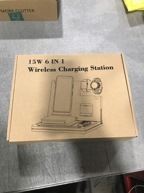 Photo 1 of Bamboo Phone Docking Station: Nightstand Docking Station Compatible with iPhone/AirPods/iWatch, Wooden Phone Docking Station, Nightstand Organizer, Best Gift for Him Husband Dad Birthday Anniversary