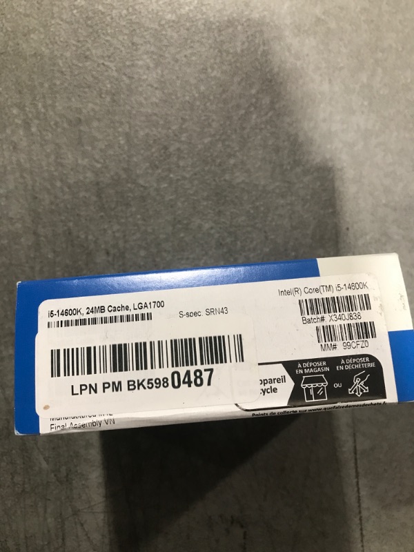 Photo 1 of Core i5-14600K 14th Gen 14-Core 20-Thread - 4.0GHz (5.3GHz Turbo) Socket LGA 1700 Unlocked Desktop Processor