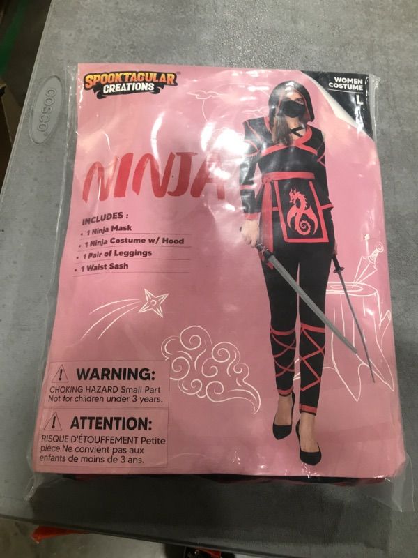 Photo 2 of Spooktacular Creations Halloween Ninja Costume for Women with Ninja Mask for Adult Halloween Costume Party (Large)