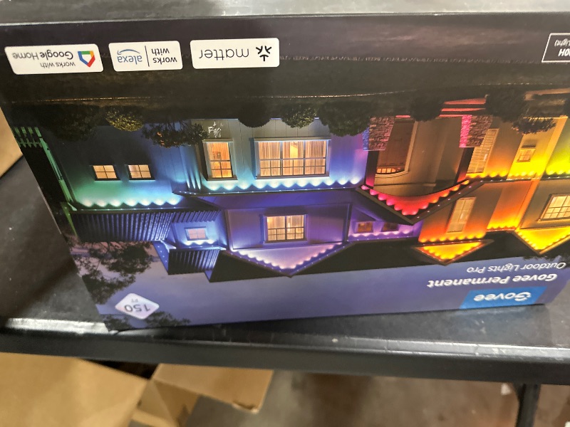 Photo 1 of Govee Permanent Outdoor Lights Pro, 150ft with 90 RGBIC LED Lights for Daily and Accent Lighting, 75 Scene Modes for Christmas, IP67 Waterproof, Works with Alexa, Google Assistant, Matter, Black
