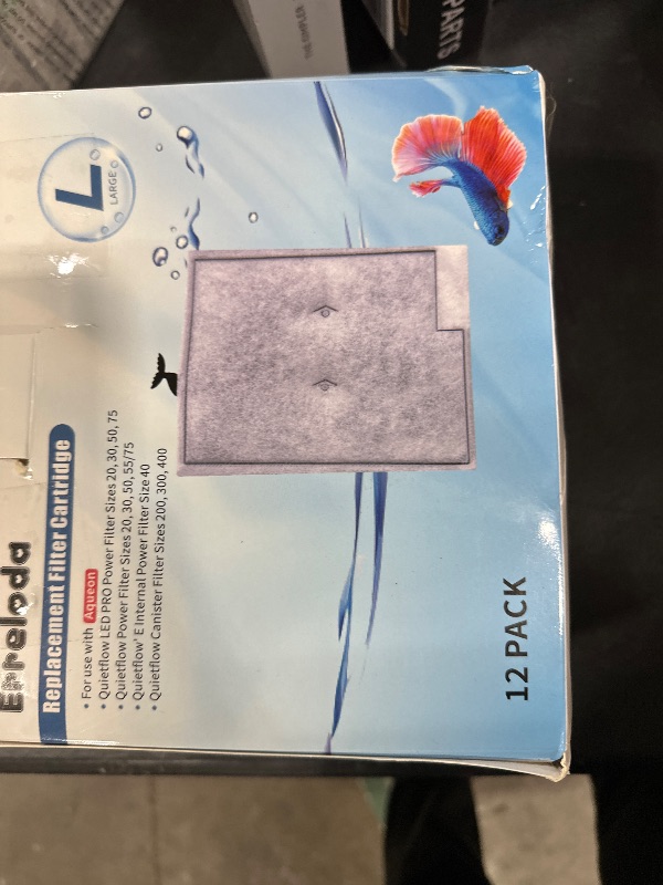 Photo 2 of ELXXROONM 12 Pack Large Filter Cartridges Compatible with Aqueon QuietFlow Power Filter Size 20,30,50,75 & E Internal Power Filter Size 40 & Canister Filter Size 200/300/400 & Zilla Large Filter