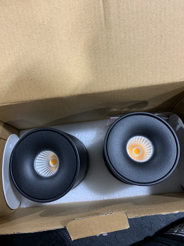 View 2 of Aisilan LED Ceiling Spot Light Indoor Dimmable 2 Pack, 7W Black Directional Accent Light, Adjustable Modern Spotlight Flush Mount, Warm White CRI 97, for Living Room Bedroom