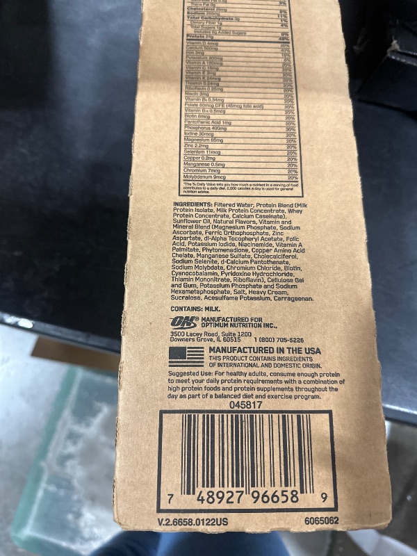 View 2 of Optimum Nutrition Gold Standard Protein Shake, 24g Protein, Ready to Drink Protein Shake, Gluten Free, Vitamin C for Immune Support, Vanilla, 11 Fl Oz, 12 Count (Pack of 1) (Packaging May Vary)