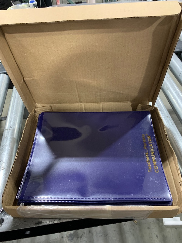 Photo 1 of Nicky's Folder® English Communicator, Parent-Teacher Folder, Patented Tear-Resistant, Flexible Plastic, 2 Inside Pockets, 2 Exterior Sleeves, Letter Size Paper, Single Color (24 Pack) (Navy Blue)