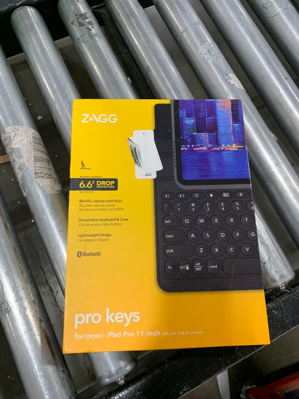 Photo 2 of ZAGG Pro Keys Detachable Case and Wireless Keyboard for Apple iPad Pro 11, Multi-Device Bluetooth Pairing, Backlit Laptop-Style Keys, Apple Pencil Holder, 6.6ft Drop Protection, Lightweight Design