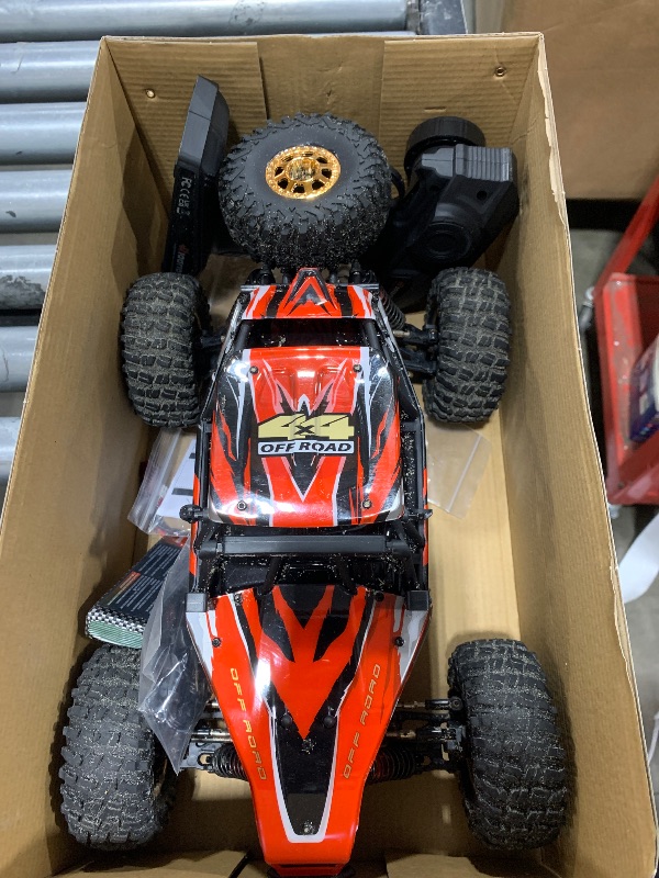 Photo 2 of RIAARIO 1:12 RTR Brushless RC Desert Cars for Adults, Max 45MPH Fast RC Cars, Monster Truck with Independent ESC, 4X4 RC Truck for Boys, All Terrain Remote Control Car with Oil Filled Shocks(Red)