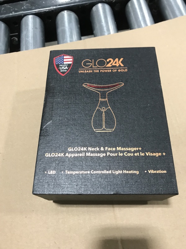 Photo 3 of GLO24K Red Light Beauty Device for Face and Neck. Based on Triple Action L E D, Thermal, and Vibration Technologies.