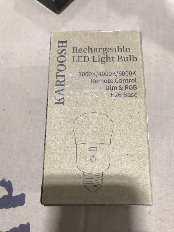 Photo 3 of KARTOOSH Rechargeable Light Bulb, with Remote Control, 50W Equivalent, Battery Operated LED Bulbs, Backup Puck Emergency Light for Home or Outdoor, 3 Color Temperature, Dim & RGB, E26 Base, 1 Pack